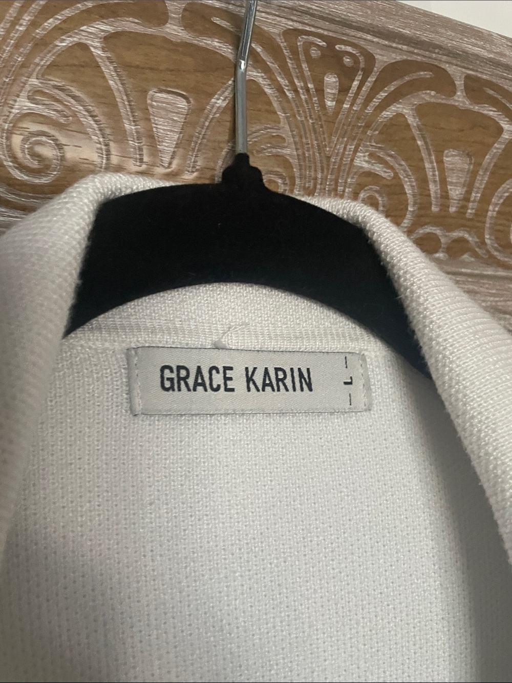 Grace Karin Off-White Open-Front Long Coat - Picture 2 of 2